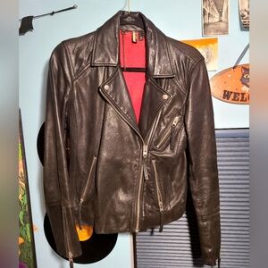 Topshop genuine leather motorcycle jacket